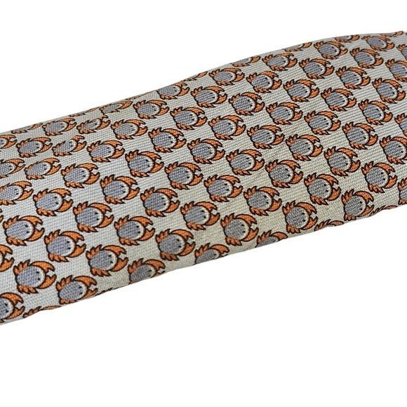 Vintage Hermes Crap Print Silk Necktie Width 3" - Picture 4 of 5